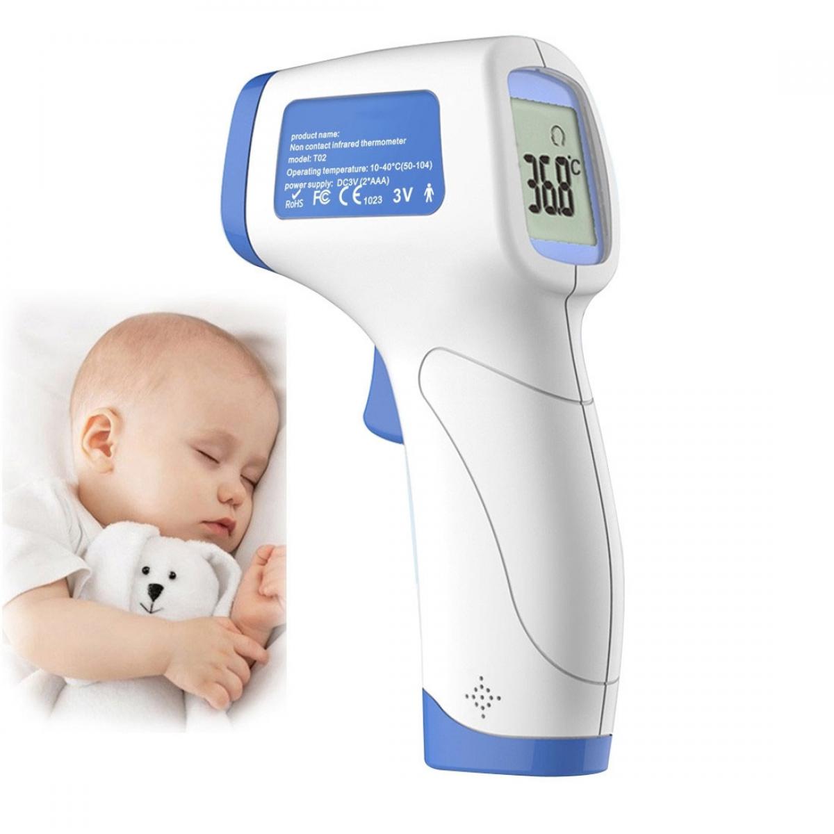 Yonis - Thermomètre frontal infrarouge sans contact pour bébé enfants adultes Bleu - YONIS - Thermomètre connecté