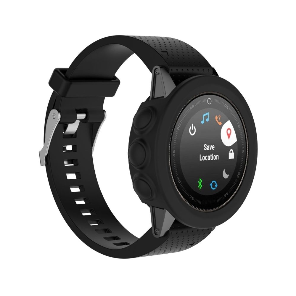 Wewoo - Protection écran Étui de en silicone de montre de couleur unie pour garmin 5 / 5s / 5x noir - Accessoires montres connectées