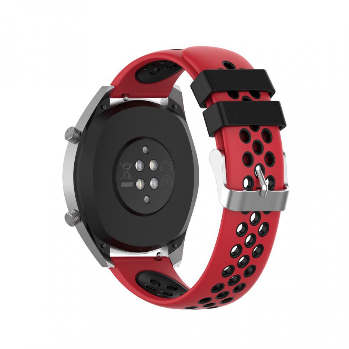 Other - Bracelet en silicone Bicolore 22mm souple rouge/noir pour votre HUAWEI Watch GT2 46mm - Accessoires bracelet connecté