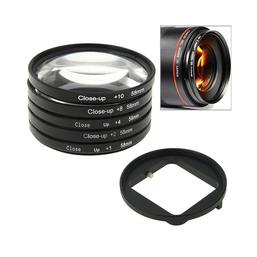 Wewoo - Filtre pour GoPro HERO3 6 en 1 58mm Close-Up Lens Filter Macro Lentille + Adaptateur Anneau - Caméras Sportives