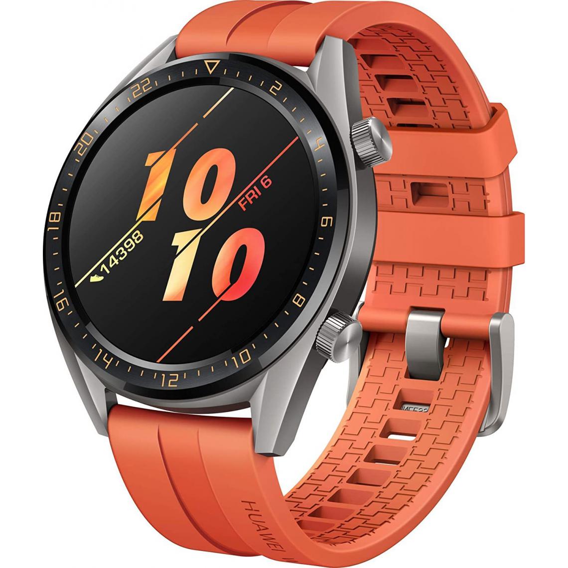 Chrono - Huawei Watch GT Active Montre Connectée (GPS, boîtier 46mm) avec Bracelet Sport Orangeï¼Orangeï¼ - Montre connectée