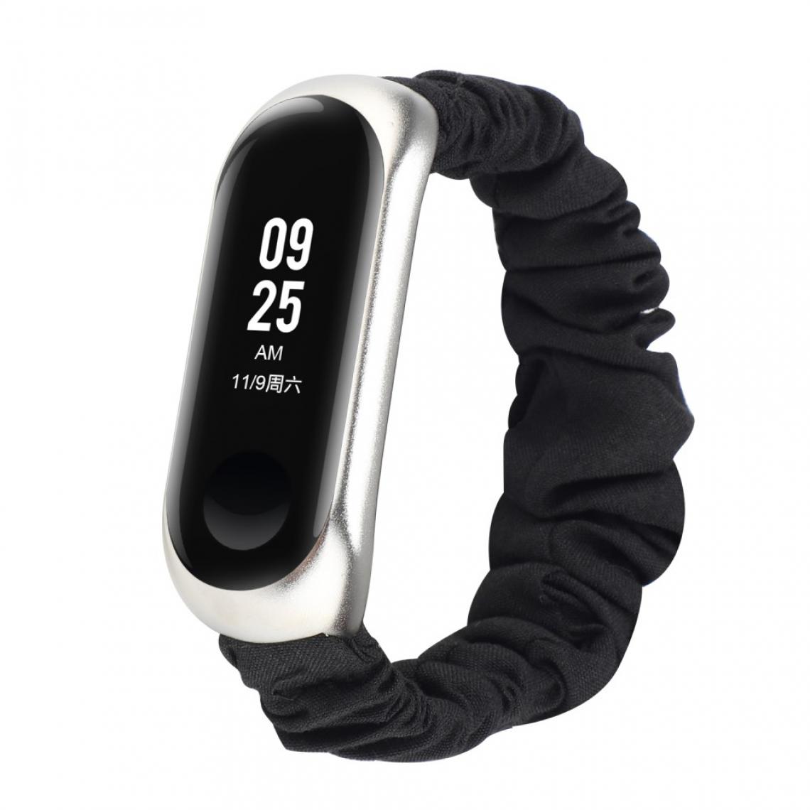 Other - Bracelet en métal Tissu avec boucle noir pour votre Xiaomi Mi Band 4/Mi Band 3 - Accessoires bracelet connecté