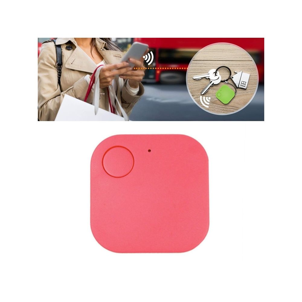 Wewoo - Portable Mini Carré Anti Dispositif Perdu Smart Bluetooth À Distance Anti-Vol Alarme Porte-clés Rose - Alarme connectée
