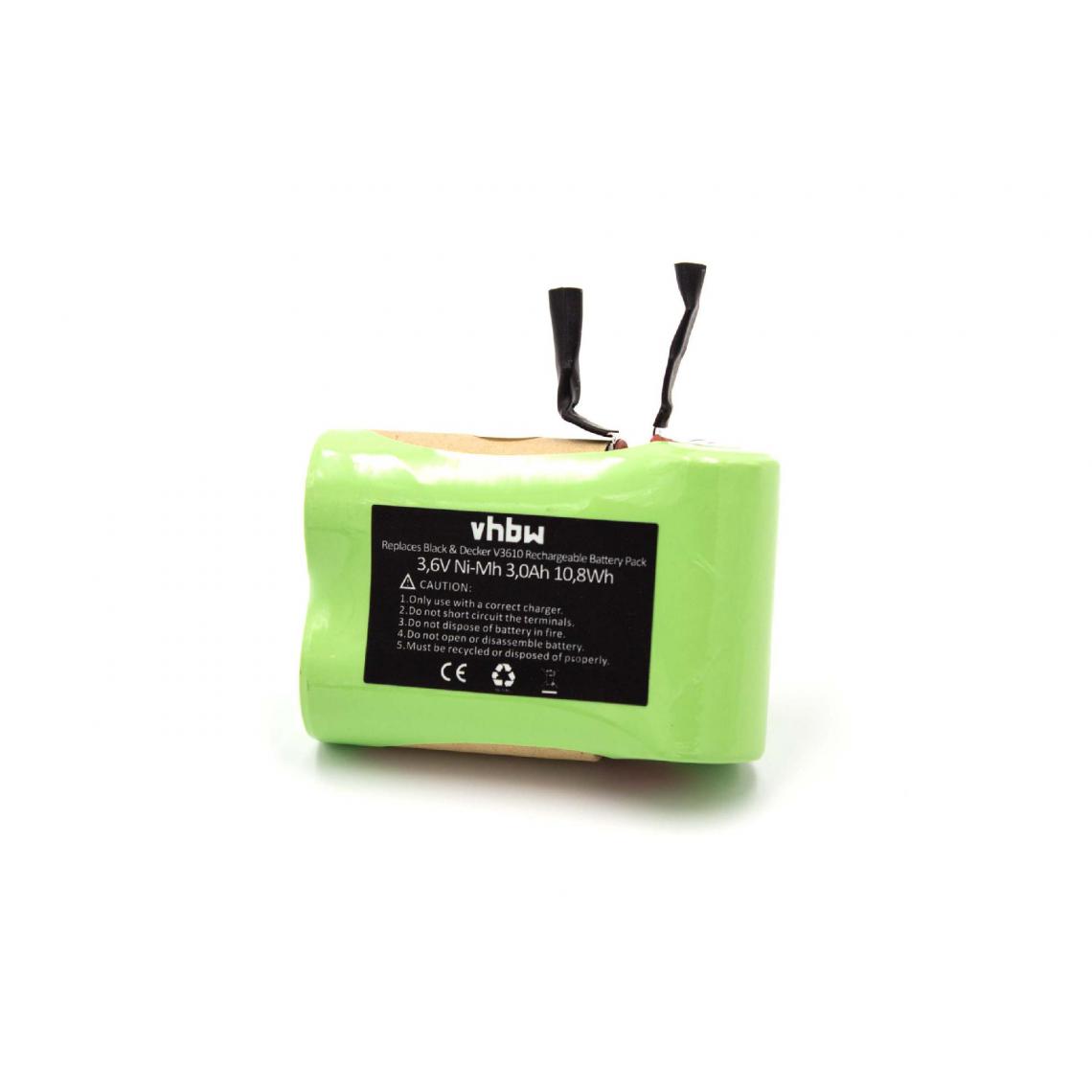 Vhbw - vhbw Batterie remplacement pour Black & Decker 5100363-03 pour aspirateur, robot électroménager (3000mAh, 3,6V, NiMH) - Accessoire entretien des sols