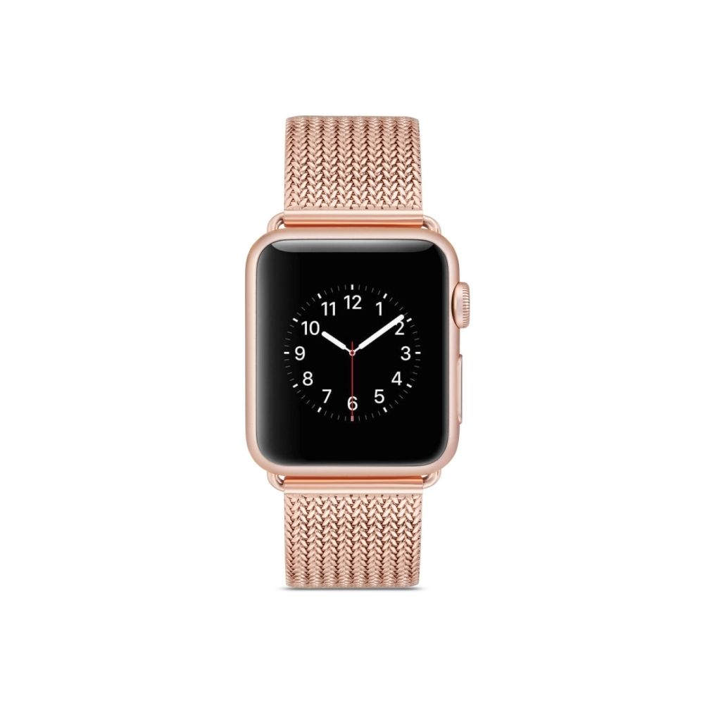 Wewoo - Bracelet de montre en acier inoxydable pour Apple Watch séries 3, 2 et 1, 42 mm (or rose) - Accessoires Apple Watch