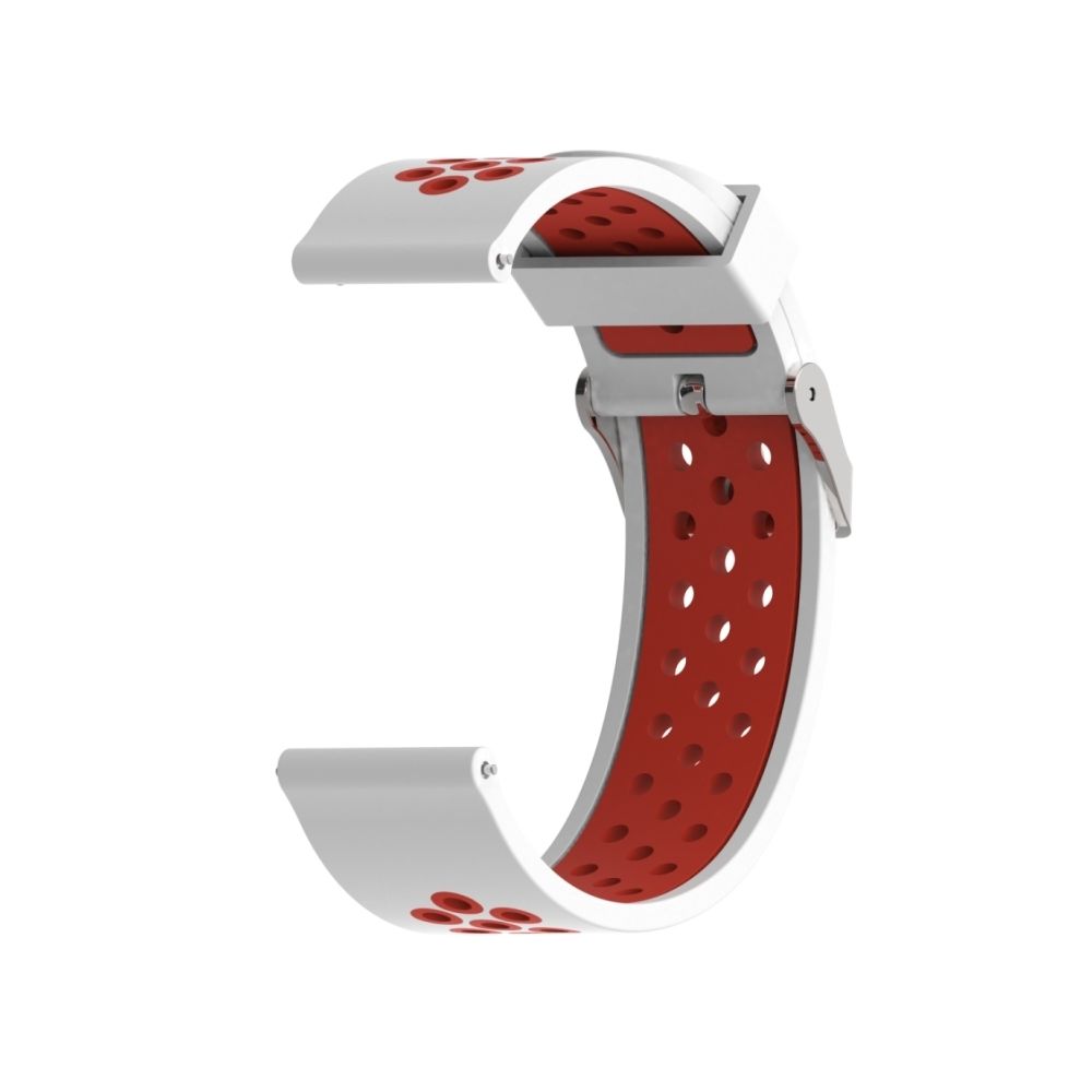 Wewoo - Bracelet pour montre connectée Dragonne sport en silicone bicolore Xiaomi Huami Amazfit Bip Lite version 22 mm blanc rouge - Bracelet connecté