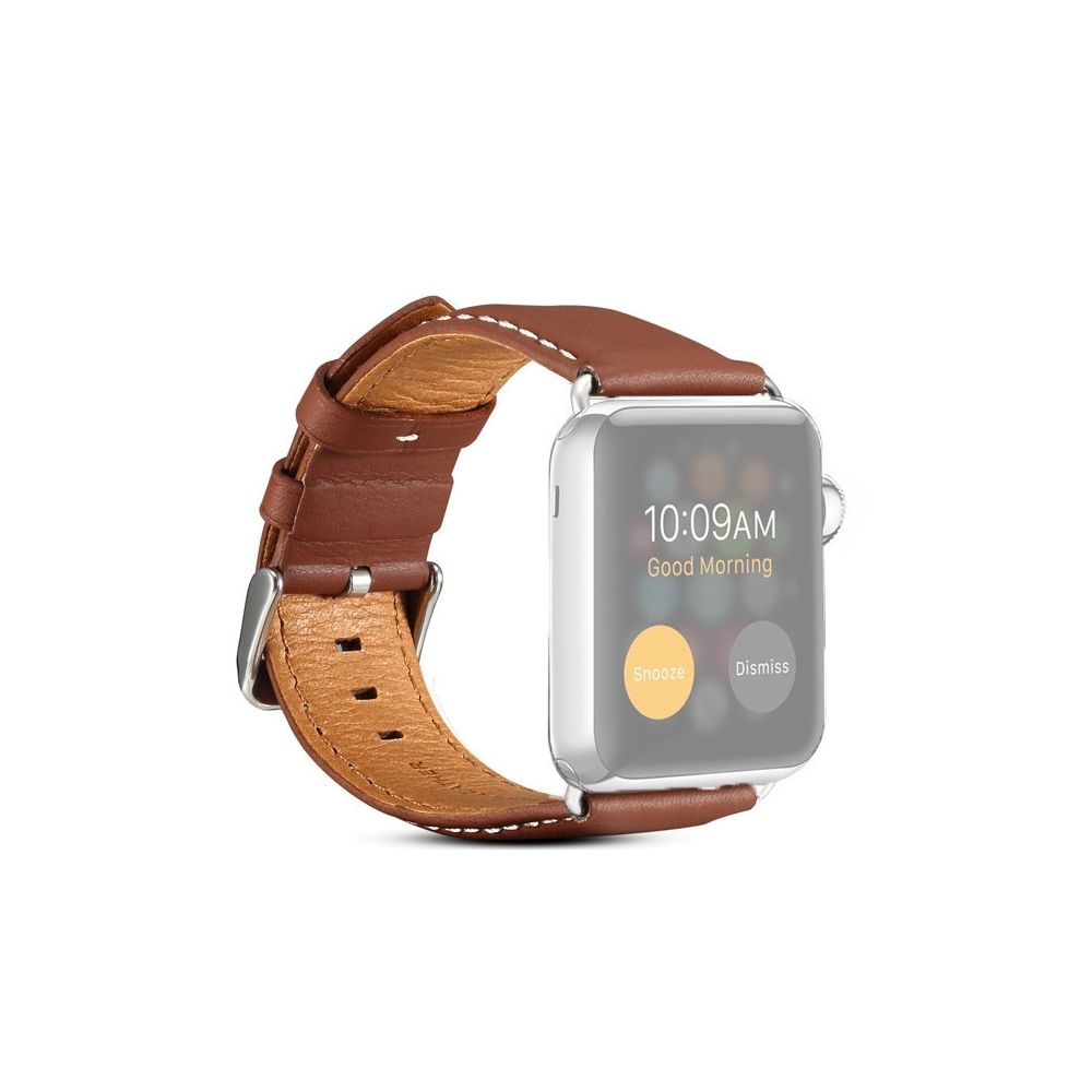 Wewoo - Denior Environmental Luxury Car Watch Bracelet en cuir pour Apple Series 5 & 4 40mm / 3 & 2 & 1 38mm marron - Accessoires Apple Watch