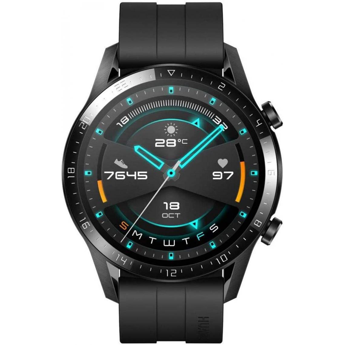 Chrono - HUAWEI Watch GT 2(46mm) Montre Connectée, Autonomie de 2 Semaine, GPS Intégré, 15 Modes de Sport, Suivi du Rythme Cardiaque en Temps Réel, Appels Bluetooth,Sport Noir - Montre connectée