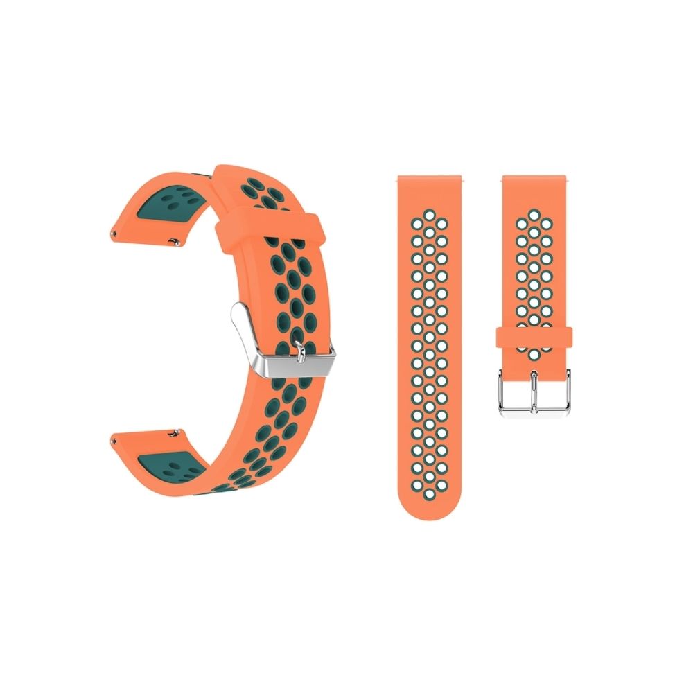 Wewoo - Boucle métallique bande de montre bracelet en silicone trou rond bicolore pour Galaxy Watch Active 20mm - Bracelet connecté