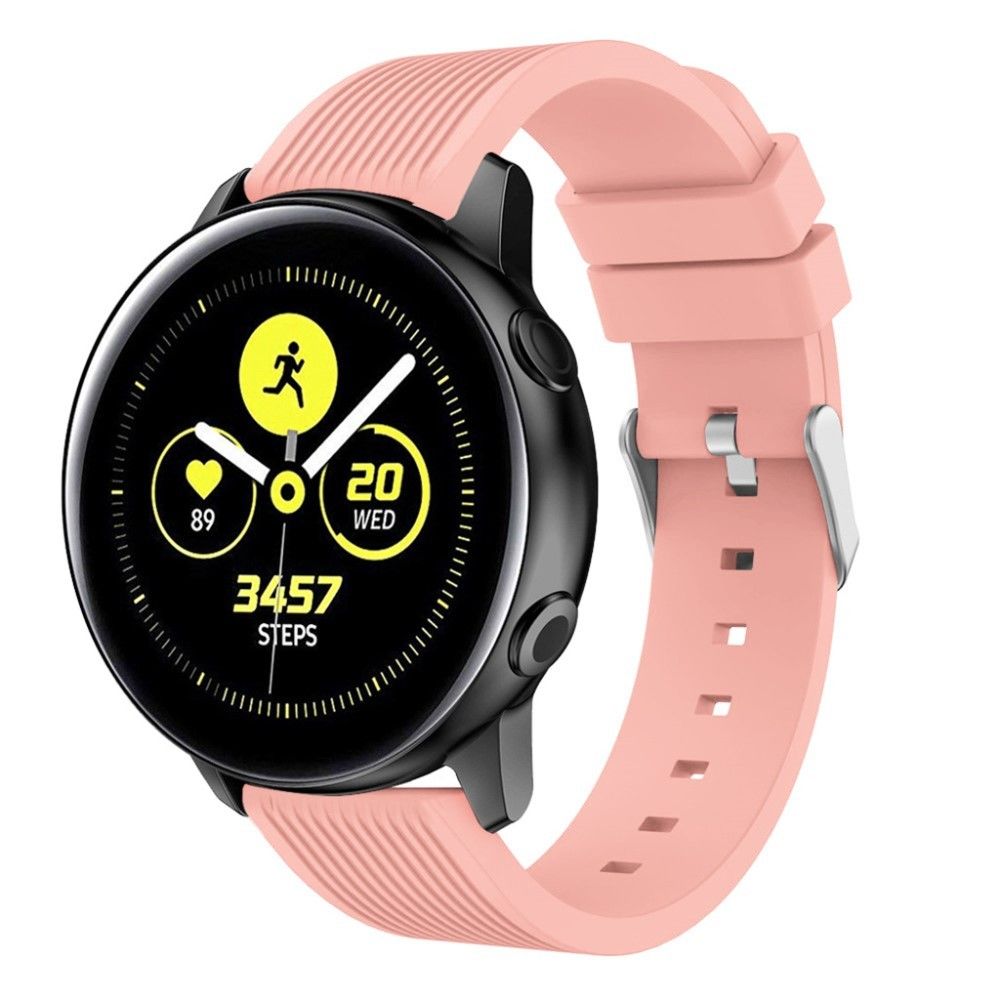 marque generique - Coque en silicone rayure douce rose pour votre Samsung Galaxy Watch Active SM-R500 - Accessoires bracelet connecté