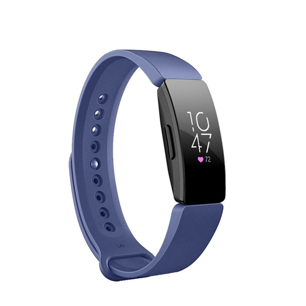 Wewoo - Bracelet pour montre connectée Smartwatch avec à à fermeture à bouton-pression Fitbit Inspire HR bleu - Bracelet connecté