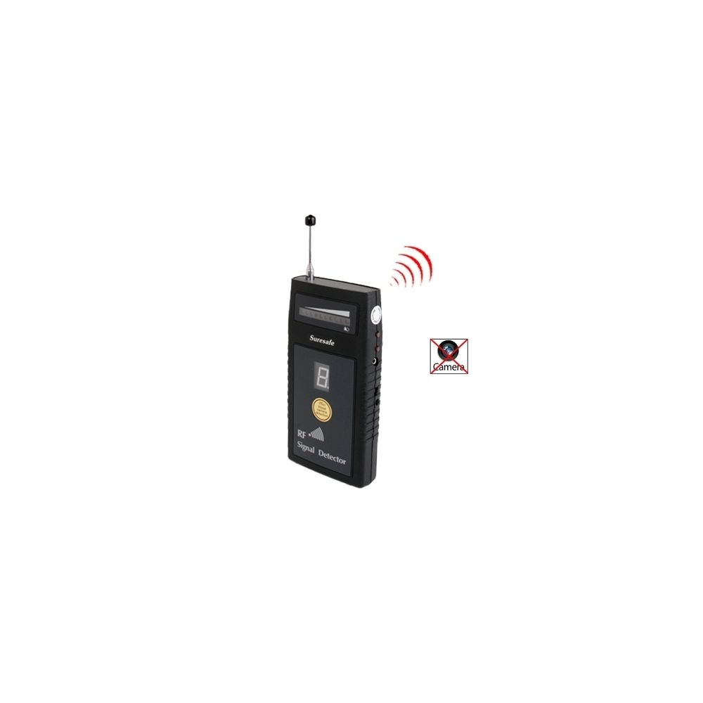 Wewoo - Détecteur de signal radio & vidéo noir de RF / de caméra sans fil et filaire / de bugs / Périphériques de radiofréquence avec affichage de la sensibilité des chiffres - Accessoires sécurité connectée