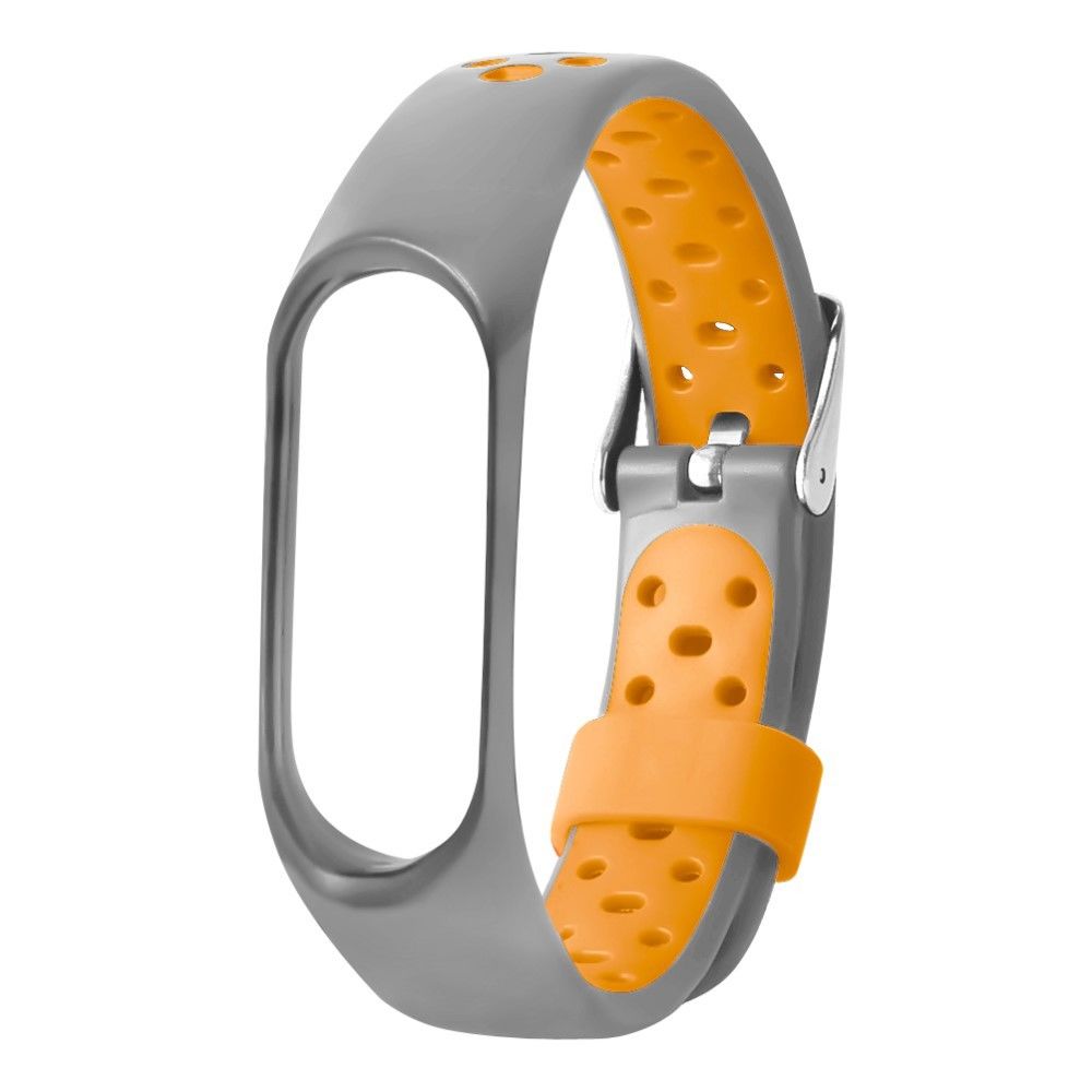 marque generique - Bracelet en silicone sangle bicolore gris/jaune pour votre Xiaomi Mi Smart Band 4 - Accessoires bracelet connecté