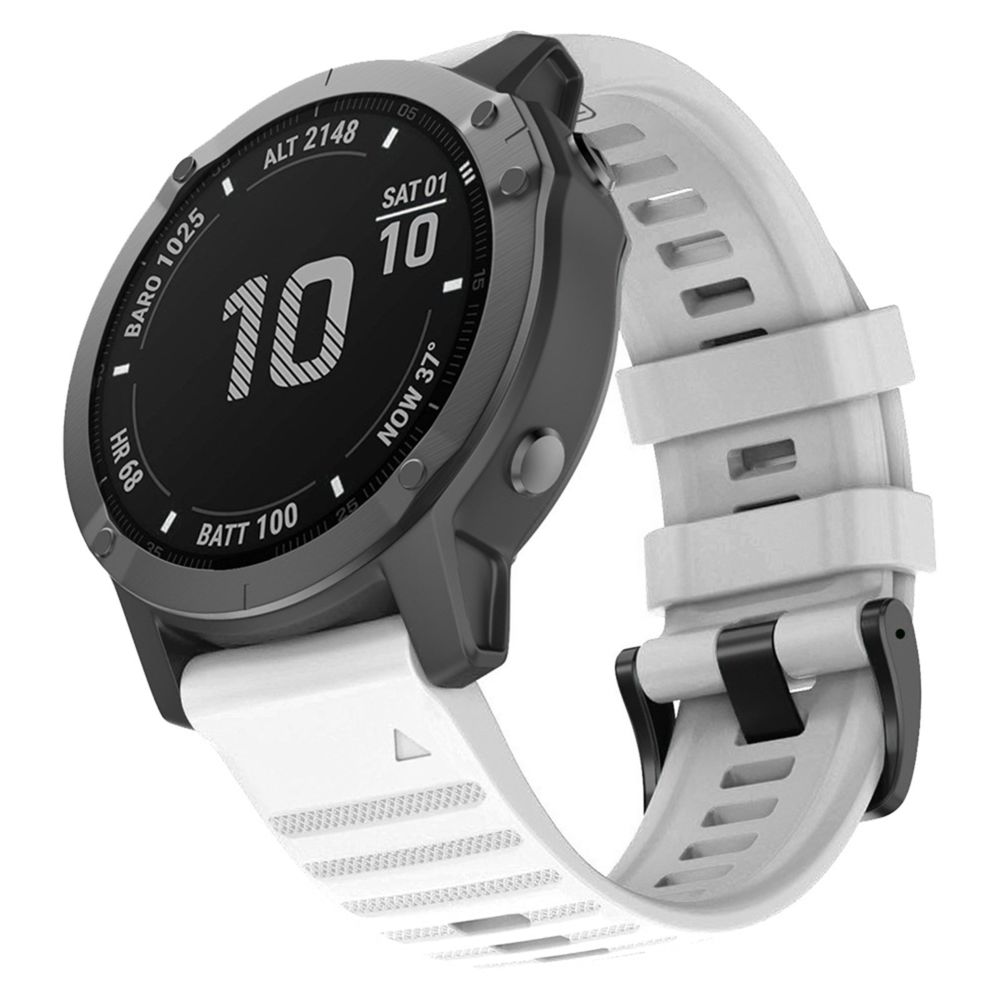 Generic - Bracelet de montre en silicone pour Garmin Fenix6X / Fenix5X / FeniX3 HR / D2 / Descent MK1 Blanc - Bracelet connecté