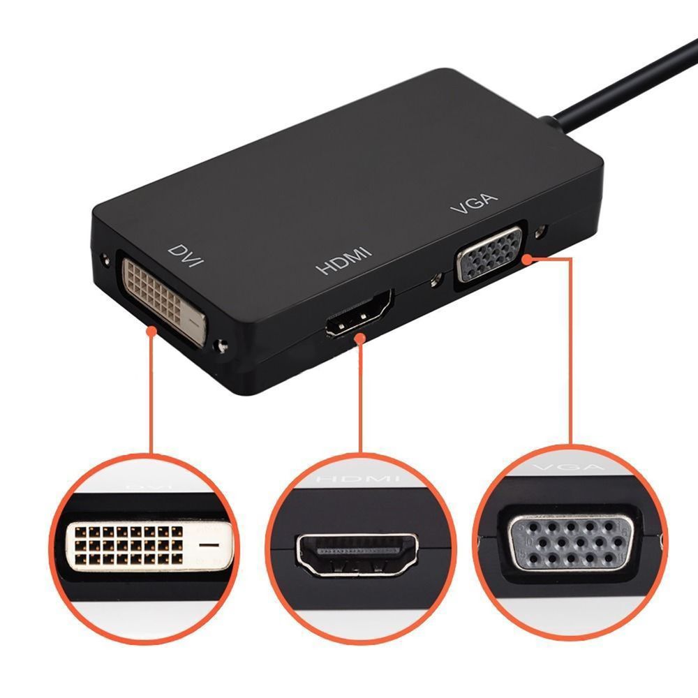 Generic - 3 EN 1 Adaptateur Mini Dp vers HDMI / DVI / VGA pour MacBook / MacBook Pro / MacBook Air Blanc - Accessoire entretien des sols