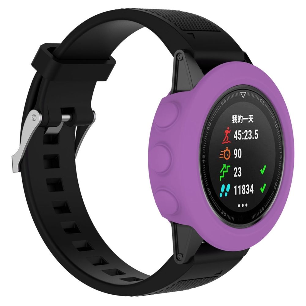 Wewoo - Boîtier de montre Étui de protection en silicone Smart Watchhôte non inclus pour Garmin Fenix 5 violet - Accessoires montres connectées