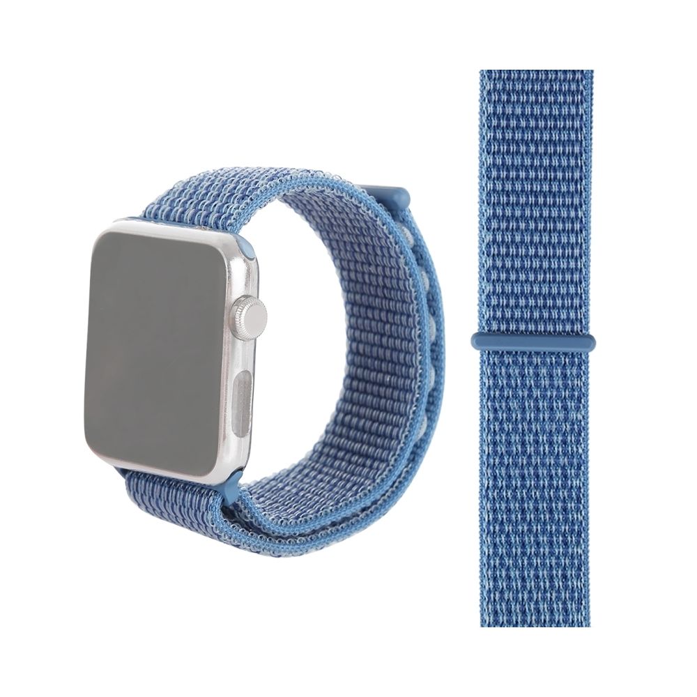 Wewoo - Pour Apple Watch séries 3 et 2 et 1 Bracelet de montre simple en nylon 42mm avec mode Magic Stick (bleu paon) - Accessoires Apple Watch