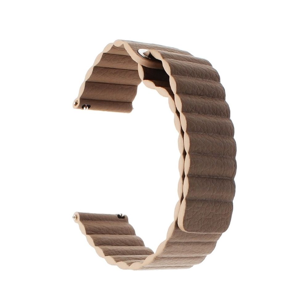 Wewoo - Bracelet pour montre connectée Convient Samsung Gear S2 / Active2 de intelligent de remplacement universel en cuir avec boucle magnétique 20mm Brun foncé - Bracelet connecté