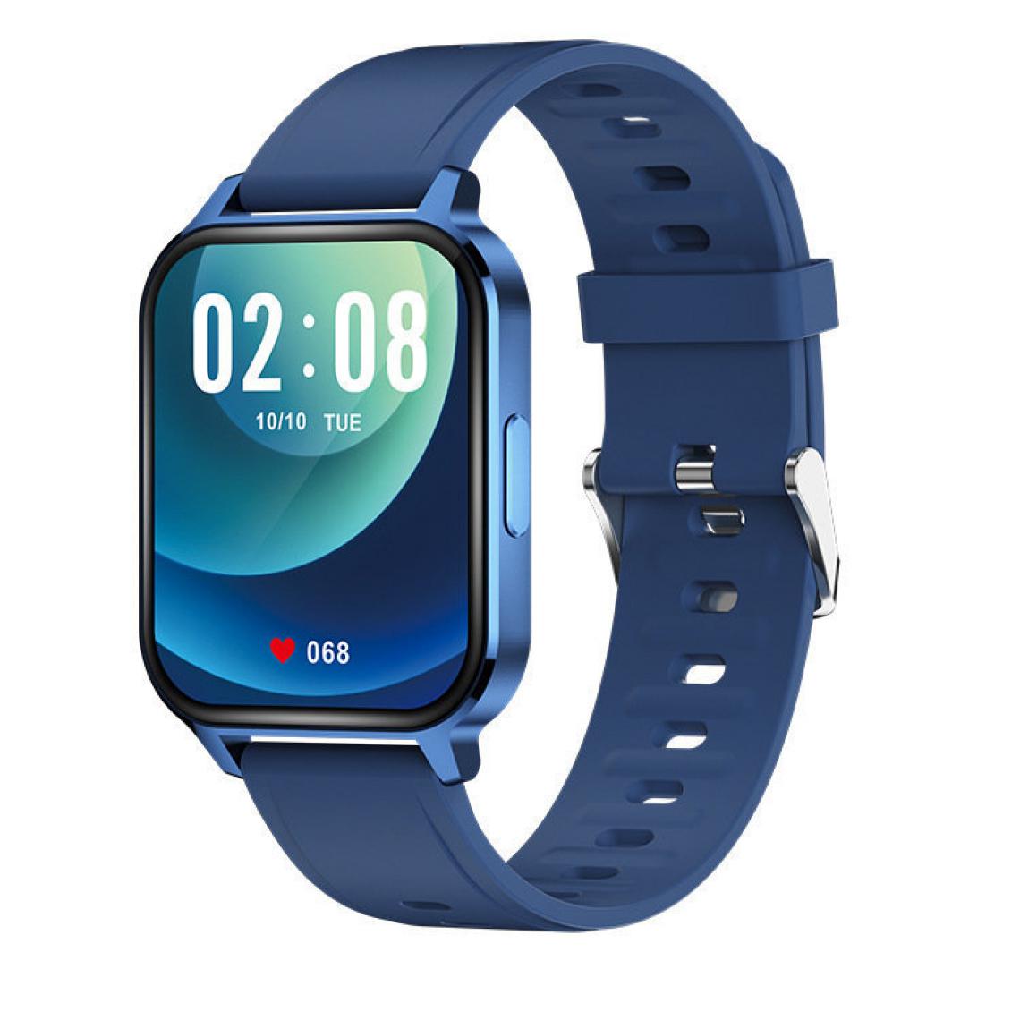 Chrono - Q-18 Smart Watch, Fitness Tracker, Activity Tracker, 1,7" HD, Ip68 Reloj Intelligent Bluetooth, Compteur de pas pour Femmes Hommesï¼Bleuï¼ - Montre connectée