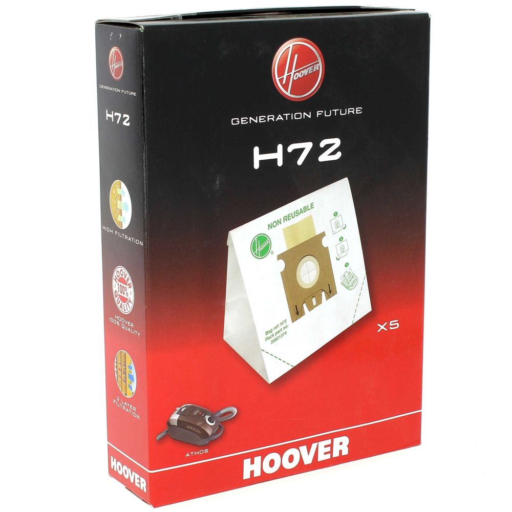 Hoover - Sacs aspirateur h72 par 5 pour Aspirateur Hoover - Accessoire entretien des sols