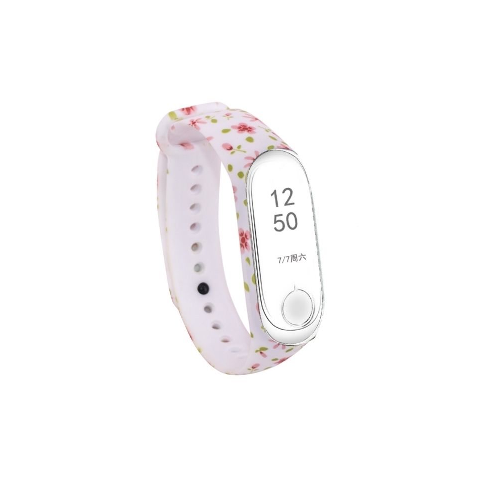 Wewoo - Bande de montre bracelet en silicone motif fleur de pour Xiaomi Mi Band 3, compatible avec Mi Band 3 CA3657B - Bracelet connecté
