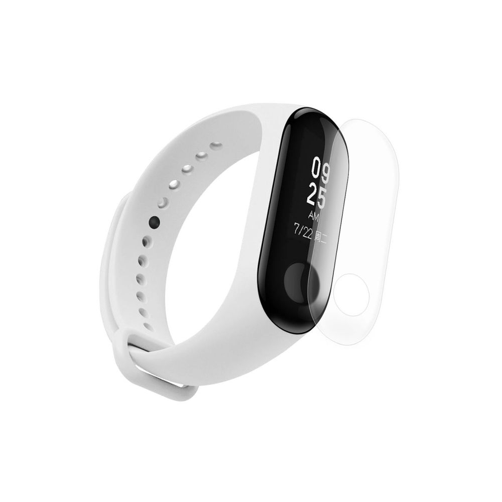 Wewoo - 2 en 1 Bracelet Montre Caoutchouc En Silicone Poignet Remplacement avec TPU Film D'écran pour Xiaomi Mi Band 3 Blanc - Bracelet connecté