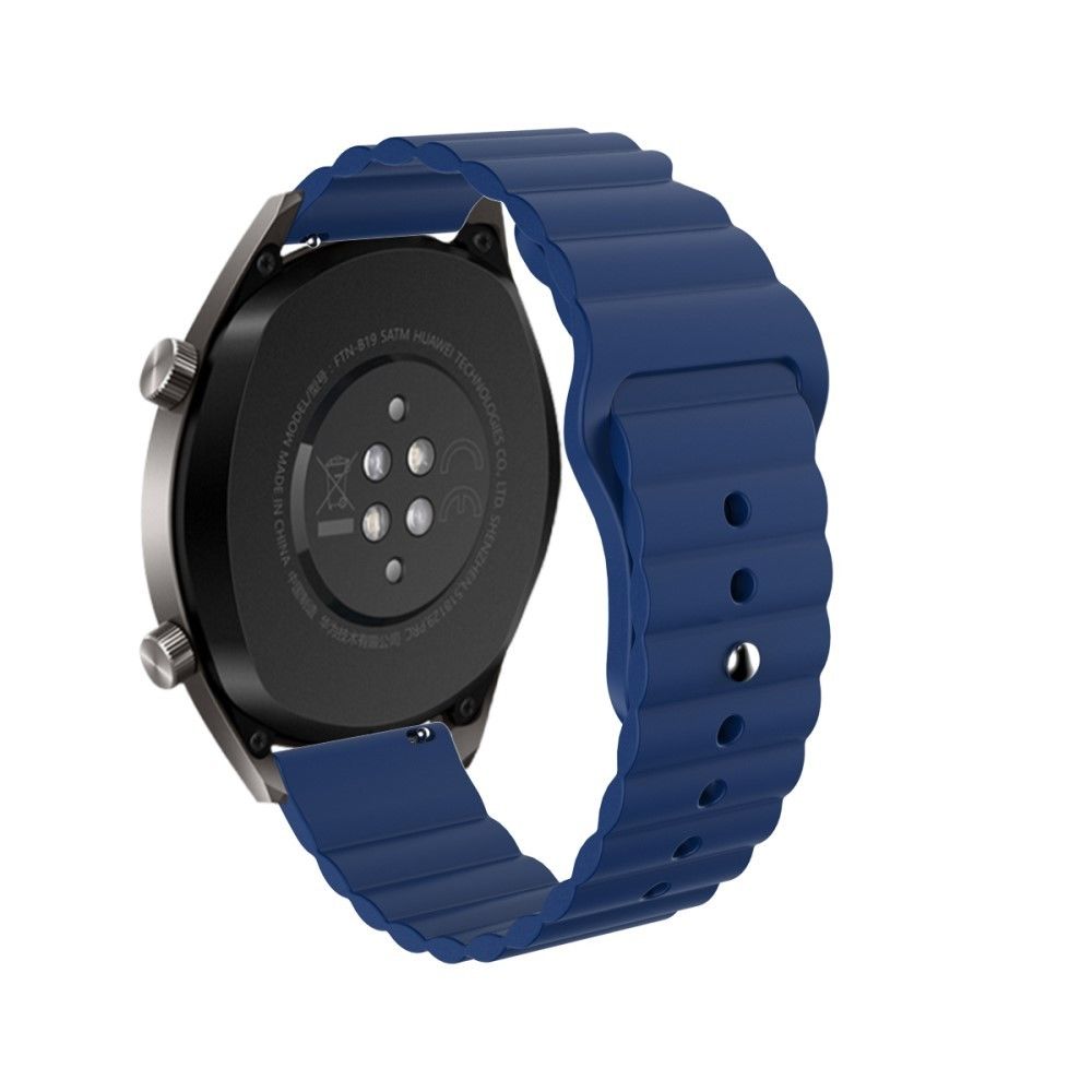 Generic - Bracelet en silicone Boucle inversée de 22 mm bleu foncé pour votre Samsung Gear S3/Galaxy Watch 46mm/Huawei GT2 46mm/Huami Amazfit 1/2 - Accessoires bracelet connecté