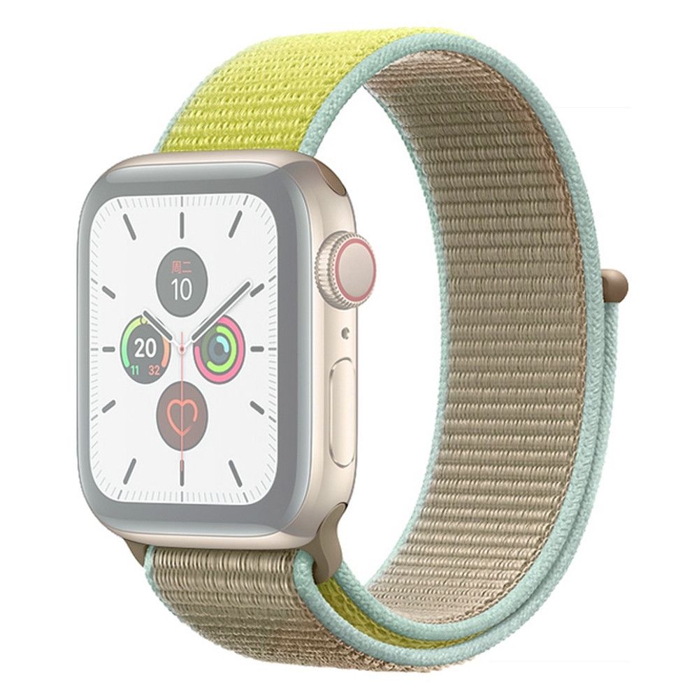 Wewoo - Pour Apple Watch séries 5 et 4 Bracelet en nylon de couleur assortie44 mm / 32 et 142 mm Vert + bleu bébé - Accessoires Apple Watch