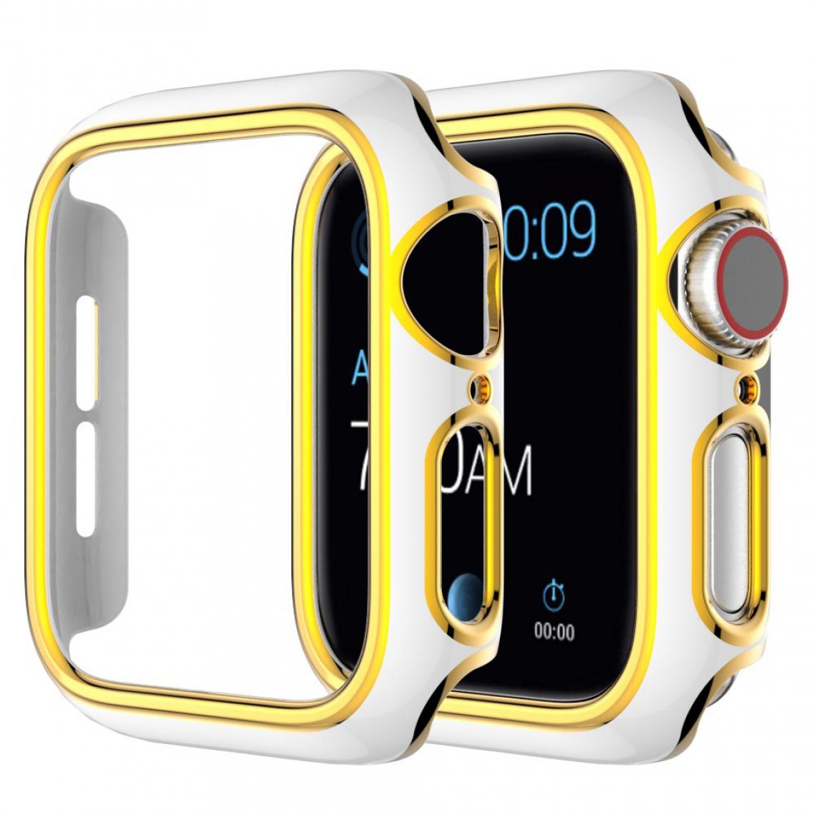 Other - Coque en TPU Cadre électrolytique Blanc/Or pour votre Apple Watch Series 1/2/3 38mm - Accessoires bracelet connecté