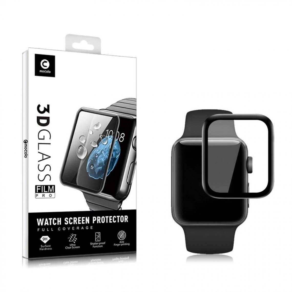 Wewoo - Film de verre trempé à bord arrondi 9H 3D mocolo 0.33mm 3 PCS pour Apple Watch série 3 42mm - Accessoires montres connectées