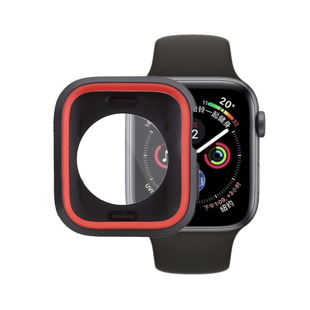 Wewoo - Boitier Housse en silicone pleine couverture pour Apple Watch série 4 44 mm (rouge) - Accessoires Apple Watch