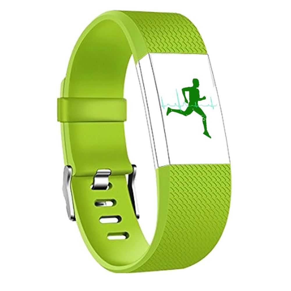 Wewoo - Bracelet pour montre connectée Dragonne sport ajustable carrée FITBIT Charge 2Taille S10,5x8,5cm Vert - Bracelet connecté