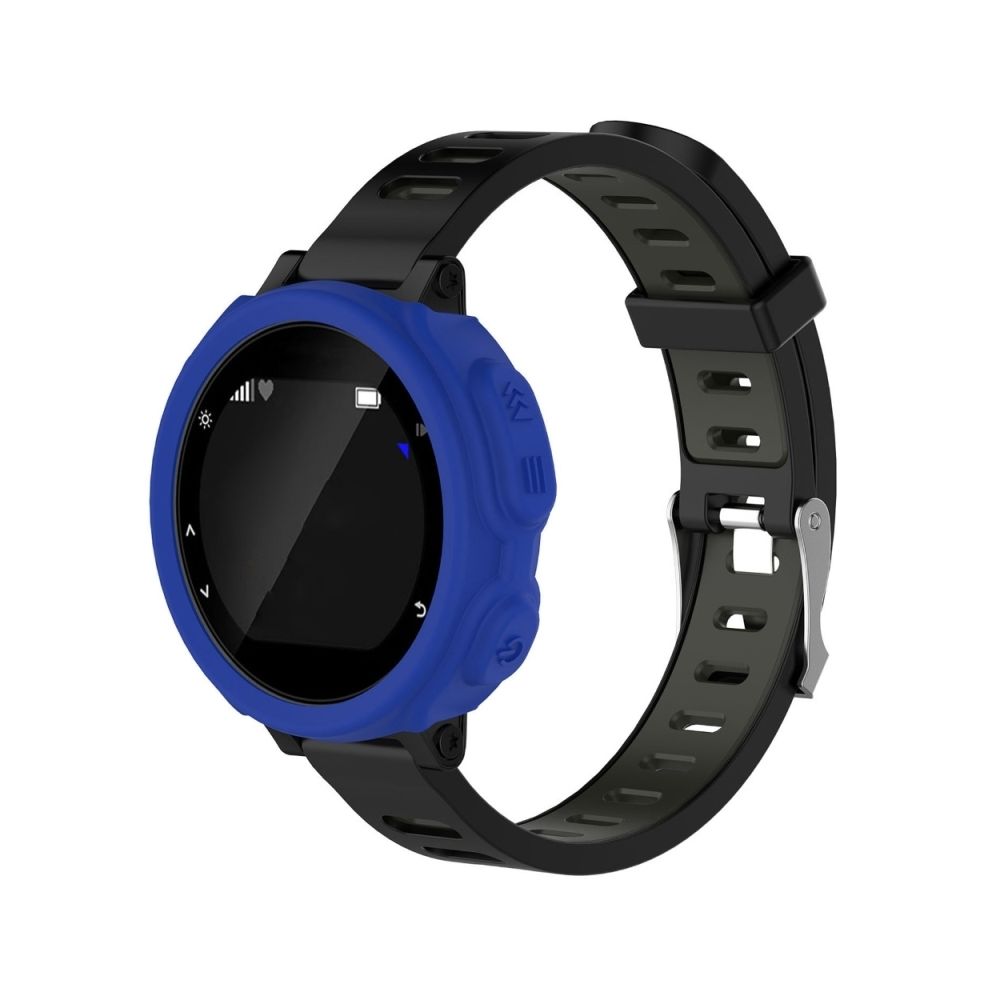 Wewoo - Protection écran Étui de en silicone de montre de couleur solide pour Garmin F235 / F750 bleu - Accessoires montres connectées