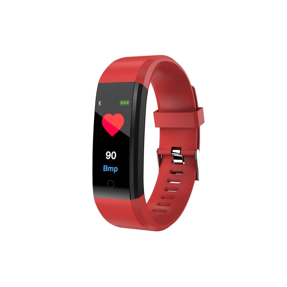 Wewoo - Bracelet connecté ID115 Plus Smart Fitness Cardiofréquencemètre Tensiomètre Podomètre Santé Course à Pied Sport SmartWatch pour IOS Android rouge - Bracelet connecté