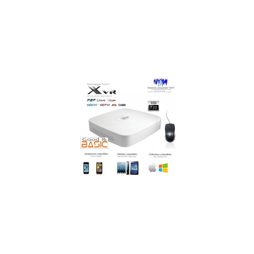 Dahua - XVR 8 canaux 720P + 2 caméras IP 5MP - Caméra de surveillance connectée