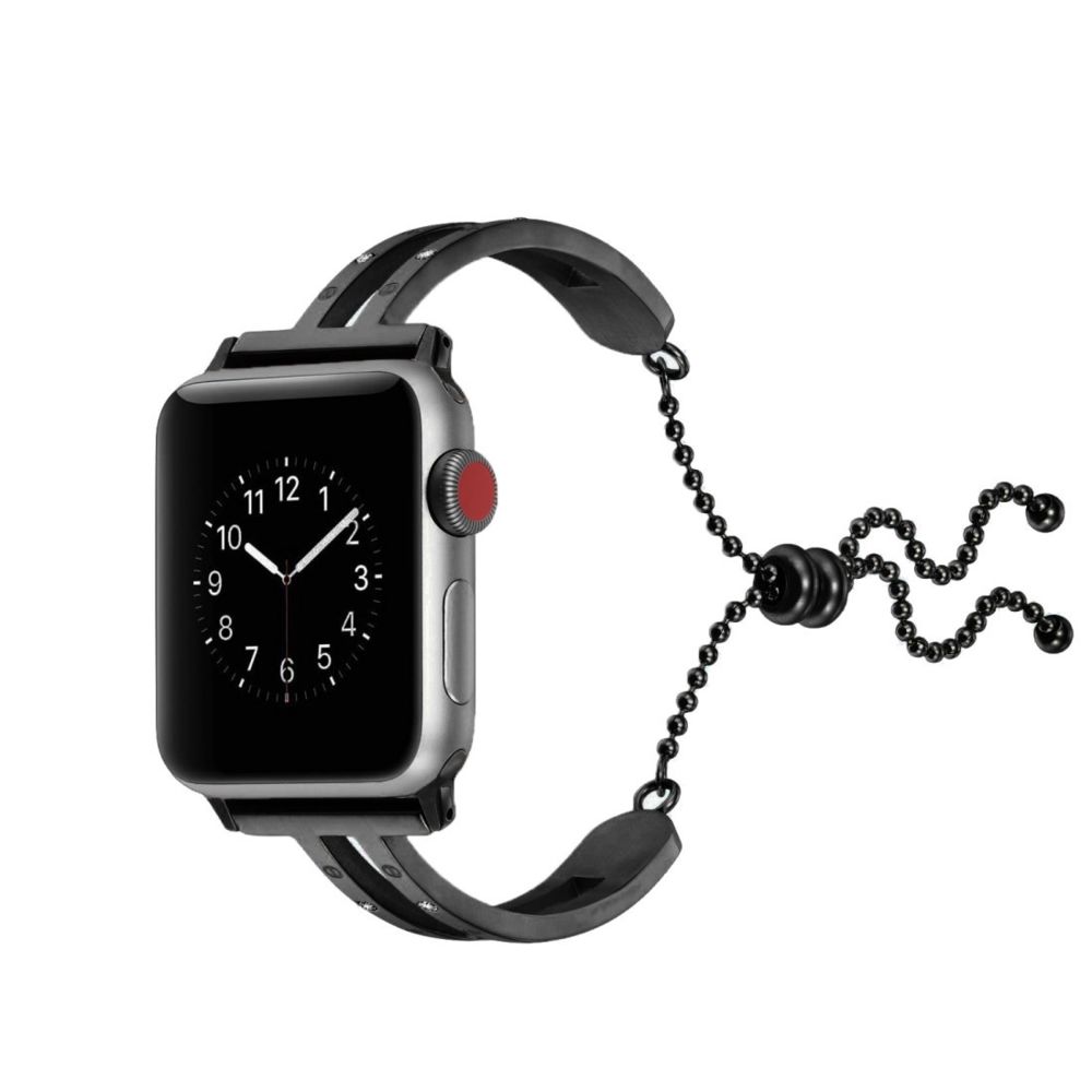 Wewoo - Pour Apple Watch Génération 3/2 / 1 38mm Bracelet Universel Noir en Acier Inoxydable - Accessoires montres connectées