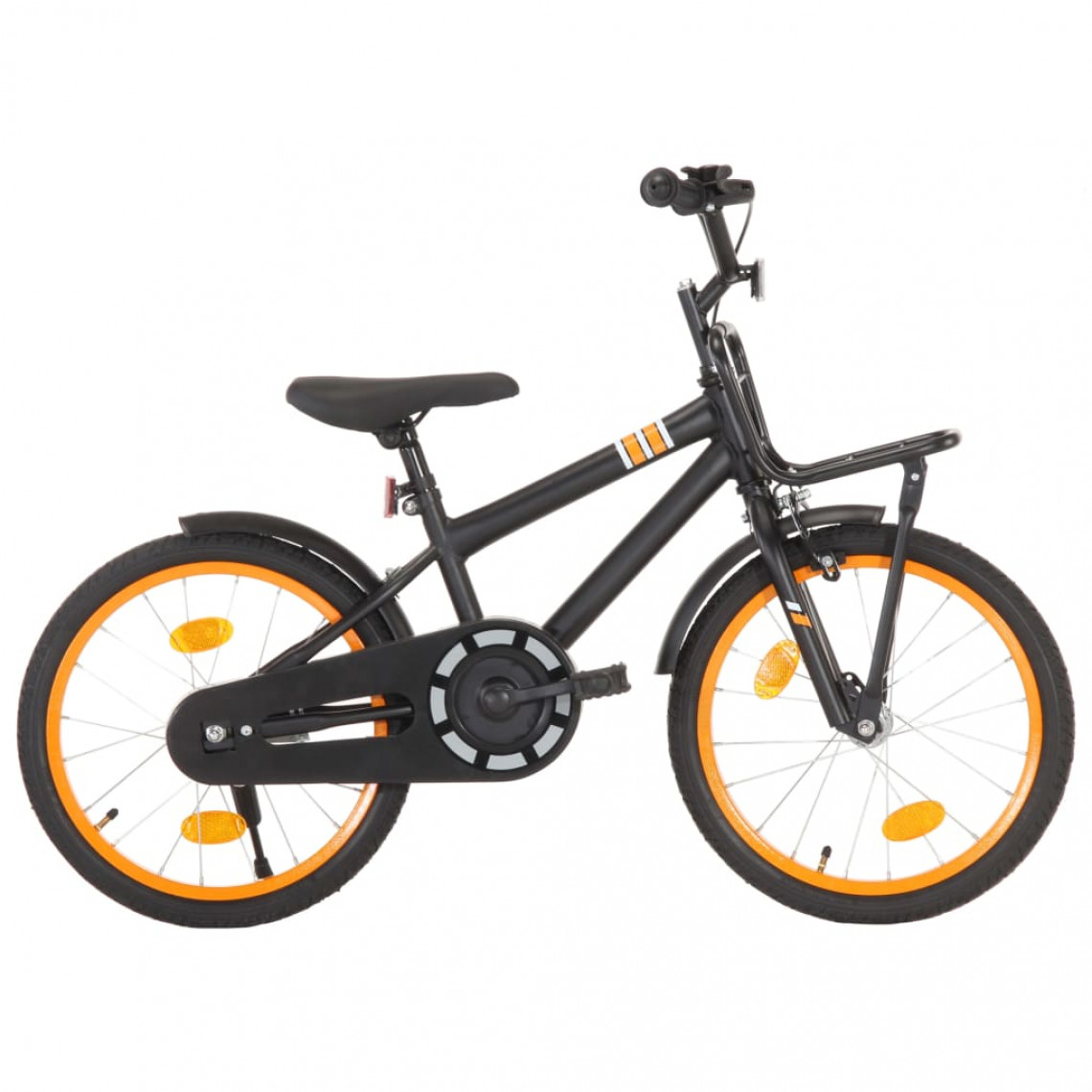 Icaverne - Icaverne - Vélos collection Vélo d'enfant avec porte-bagages avant 18 pouces Noir et orange - Vélo électrique