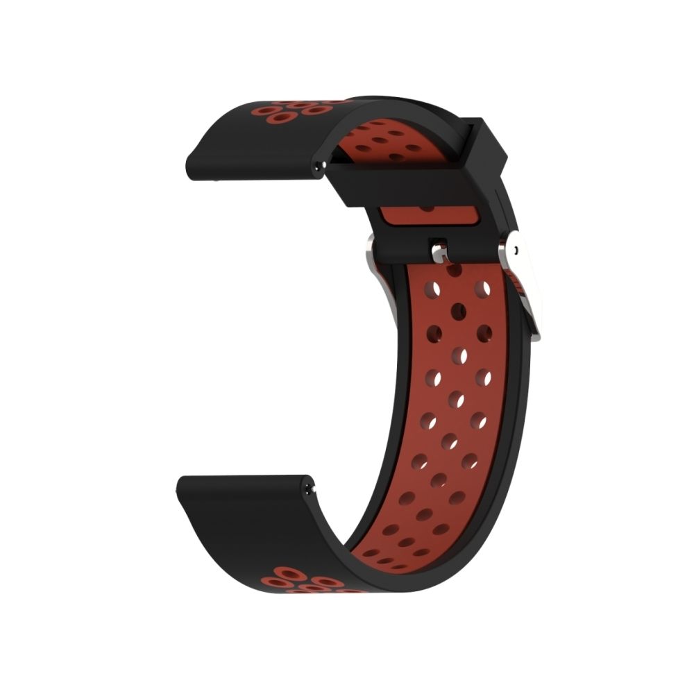 Wewoo - Bracelet pour montre connectée Dragonne sport en silicone bicolore Xiaomi Huami Amazfit Bip Lite version 22 mm noirrouge - Bracelet connecté