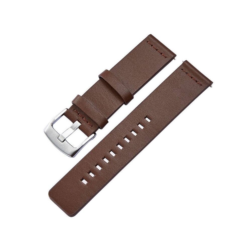 Wewoo - Bracelet pour montre connectée Dragonne en cuir de boucle d'argent de Smartwatch Apple Watch / Galaxy Gear S3 / Moto 360 2ndSpécifications 18mm Brown - Bracelet connecté