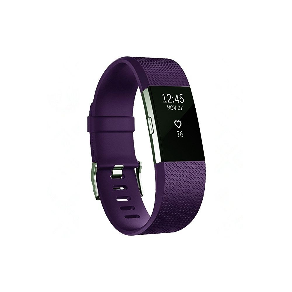 Wewoo - Bracelet pour montre connectée Dragonne sport ajustable carrée FITBIT Charge 2 violet foncé - Bracelet connecté