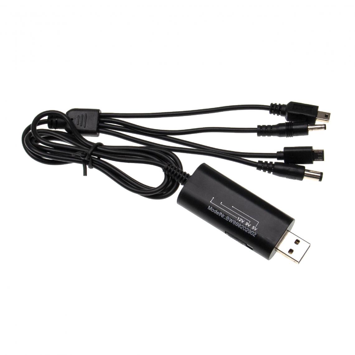 Vhbw - vhbw Câble chargeur USB multiple pour divers appareils tels que téléphones, portables, smartphones - Adaptateur universel 4-en-1, 120 cm, noir - Autre appareil de mesure