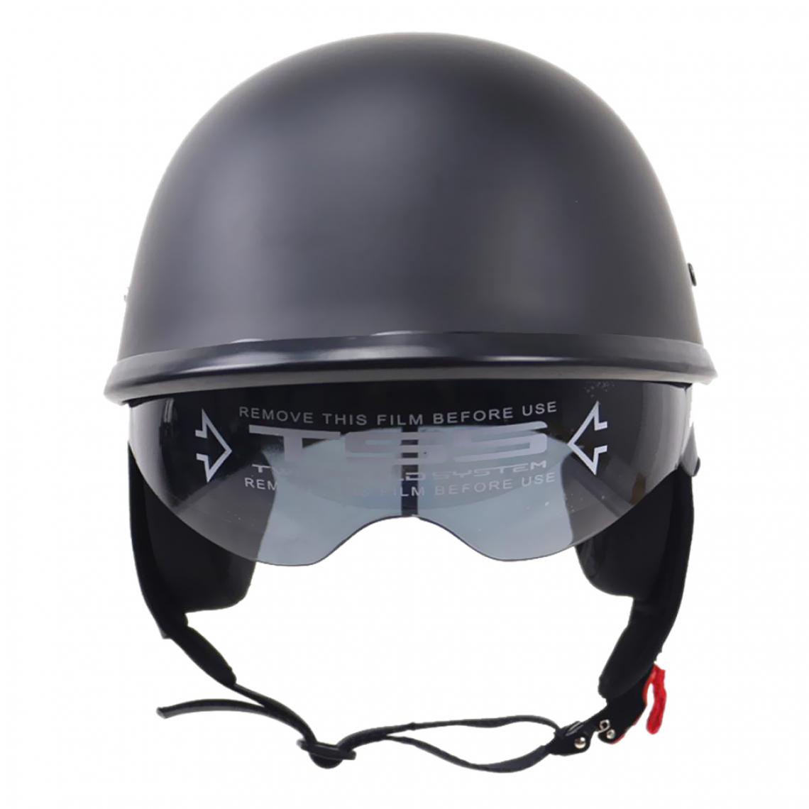 marque generique - noir mat motocyclette ouverte face demi-casque dot drop down pare-soleil m - Accessoires Mobilité électrique
