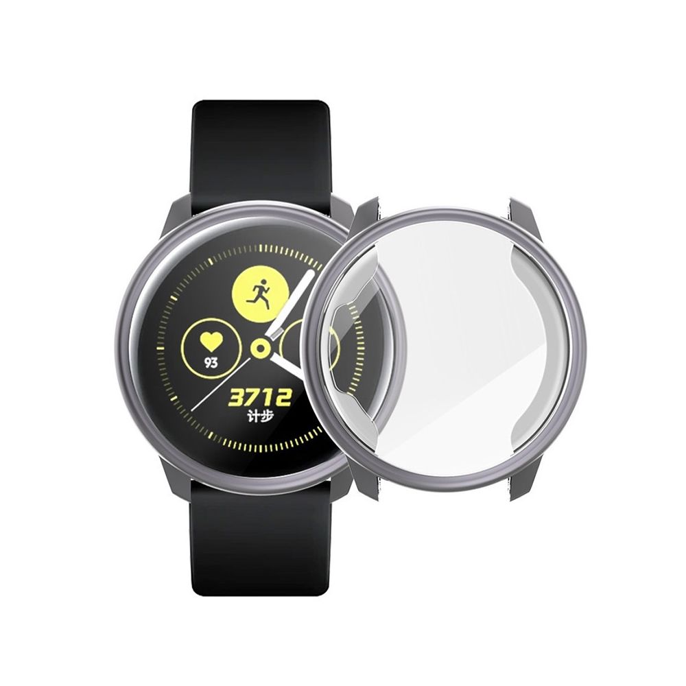 Wewoo - Boîtier de montre Etui de protection TPU Full Coverage pour Samsung Active Watch Gris - Accessoires montres connectées