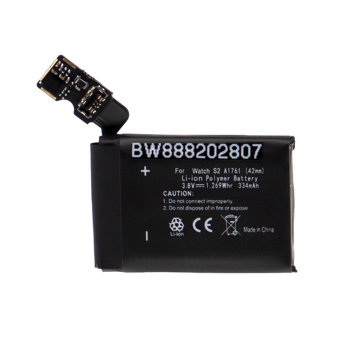Vhbw - vhbw Batterie remplacement pour Apple A1761 pour smartwatch montre connectée bracelet fitness (334mAh, 3,8V, Li-polymère) - Accessoires montres connectées