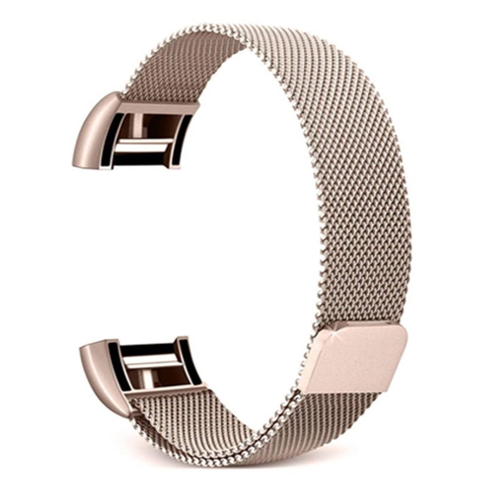 Wewoo - Bracelet pour montre connectée Smartwatch avec en acier inoxydable FITBIT Charge 2taille S Champagne Gold - Bracelet connecté