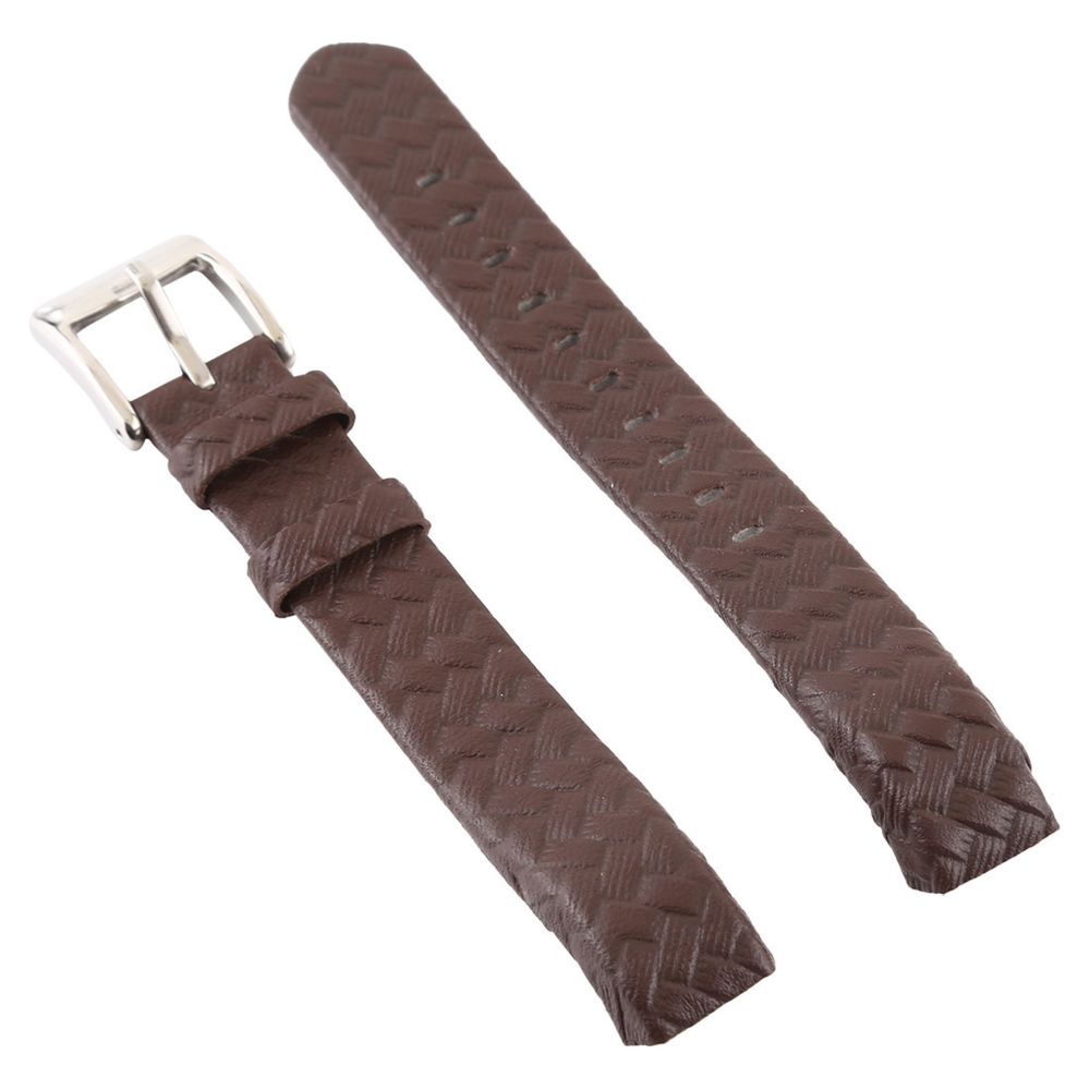 Wewoo - Bracelet pour montre connectée Smartwatch en cuir brillant Fitbit Alta brun foncé - Bracelet connecté