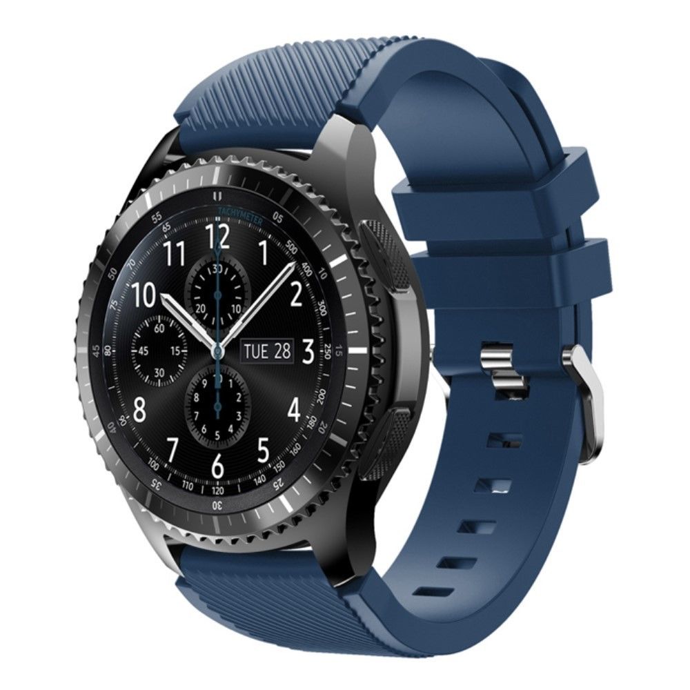 marque generique - Bracelet en silicone Trendy souple Sports pour Samsung Gear S3 Frontier / S3 Classic - Deep Blue - Accessoires bracelet connecté