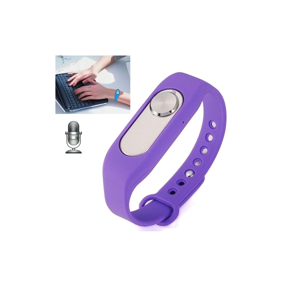 Wewoo - Bracelet connecté Violet Wristband 16GB Digital Voice Recorder Wrist Watch, un bouton de longue durée d'enregistrement - Bracelet connecté