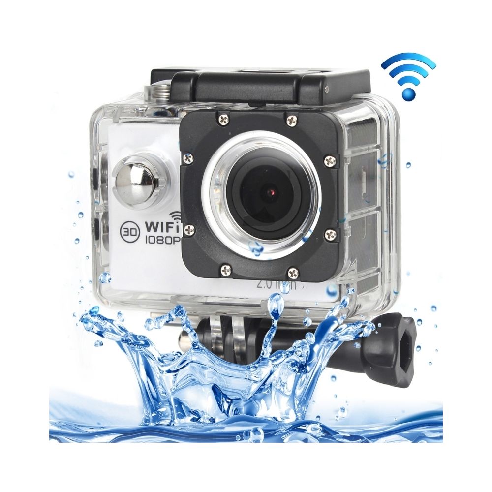 Wewoo - Caméra sport blanc 1080P Portable WiFi Étanche, 2.0 pouces Écran, Generalplus 4248, 170 A + Degrés Grand Angle, Support Carte TF - Caméras Sportives