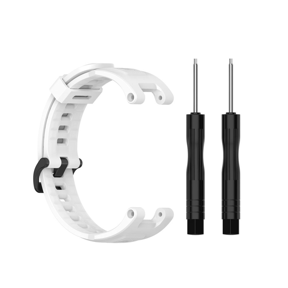 Generic - Bracelet de montre de remplacement en silicone avec outils compatible avec Amazfit T-Rex Blanc - Accessoires bracelet connecté